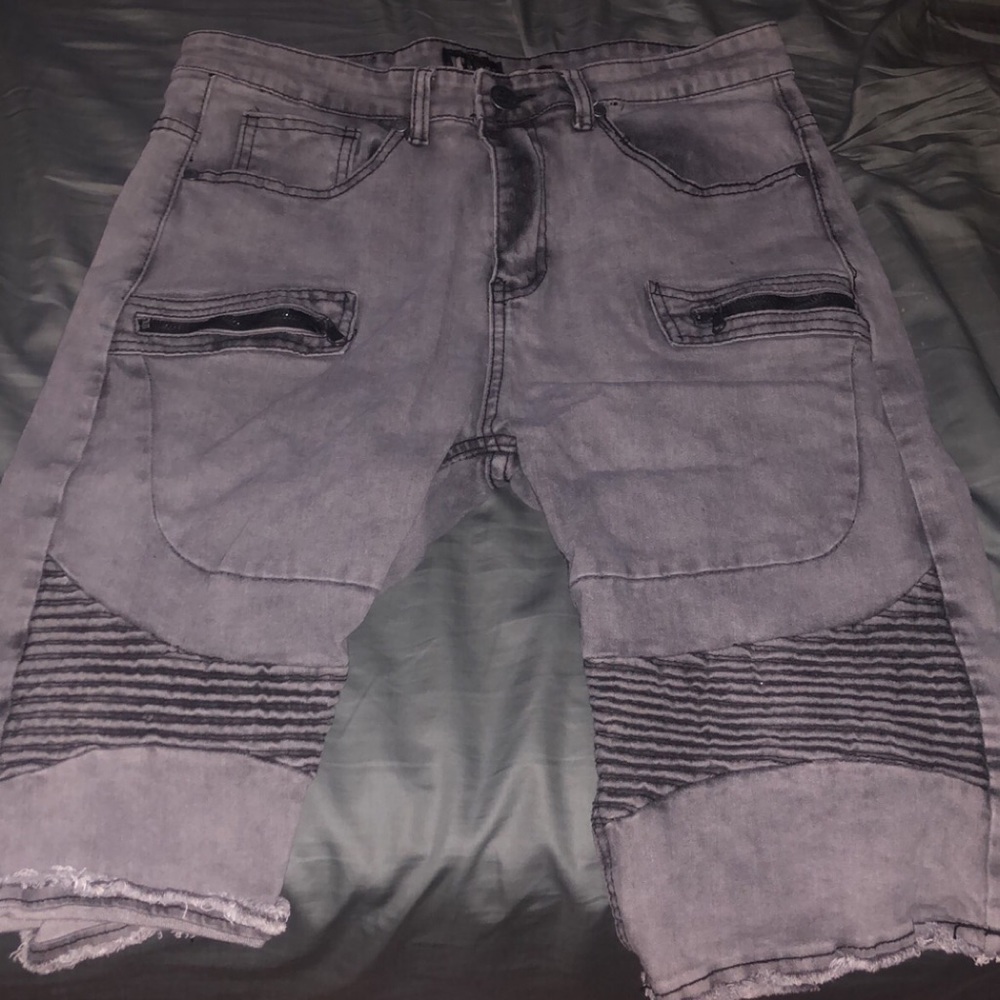 Gray Jean Shorts